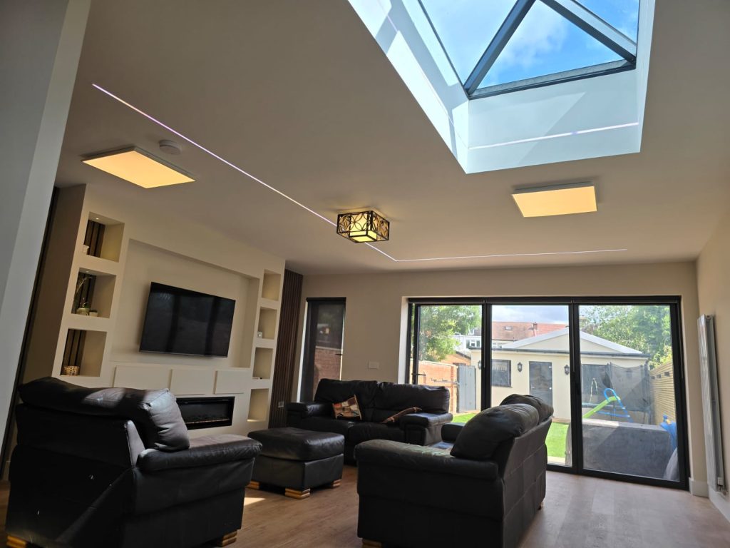 Summer house & house extension and paving & ladnscaping in Barking side