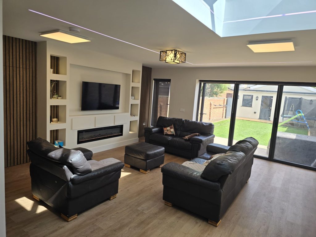 Summer house & house extension and paving & ladnscaping in Barking side